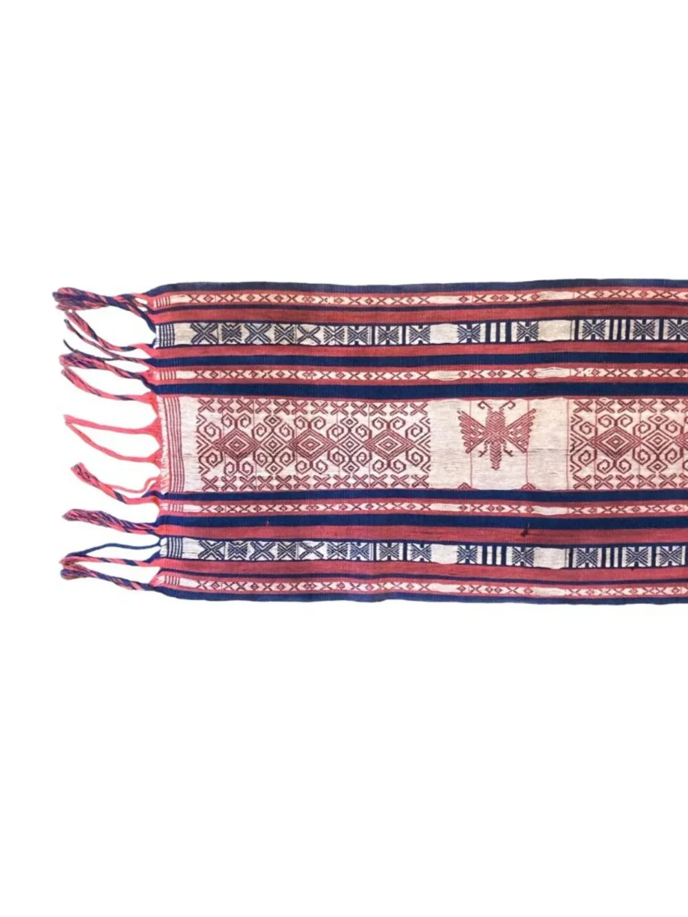 Antique Indonesian Ikat Textile Hand Woven Moth Tapestry